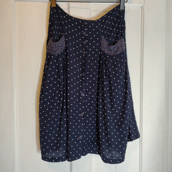 Vintage 80s Anegada's Skirt & Top Set Navy White Polka Dot Womens Size XS/S - Picture 11 of 16